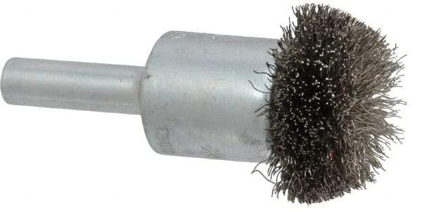 Anderson - 1" Brush Diam, Crimped, Flared End Brush - 1/4" Diam Shank, 25,000 Max RPM - Industrial Tool & Supply