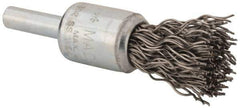 Anderson - 1/2" Brush Diam, Crimped, End Brush - 1/4" Diam Shank, 25,000 Max RPM - Industrial Tool & Supply
