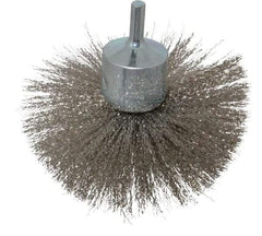 Anderson - 4" Brush Diam, Crimped, Flared End Brush - 1/4" Diam Shank, 15,000 Max RPM - Industrial Tool & Supply