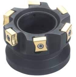 Iscar - 5 Inserts, 2" Cut Diam, 3/4" Arbor Diam, 0.394" Max Depth of Cut, Indexable Square-Shoulder Face Mill - 0/90° Lead Angle, 1.57" High, LN.. 1106... Insert Compatibility, Series F90LN - Industrial Tool & Supply