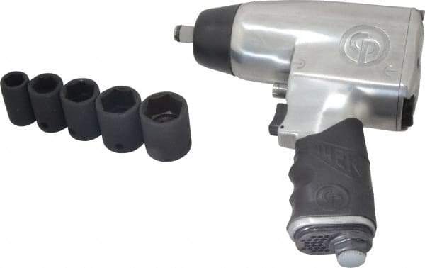 Chicago Pneumatic - 1/2" Drive, 8,400 RPM, 200 Ft/Lb Torque Impact Wrench Set - Pistol Grip Handle, 1,020 IPM, 12 CFM, 90 psi, 1/4" NPTF Inlet - Industrial Tool & Supply
