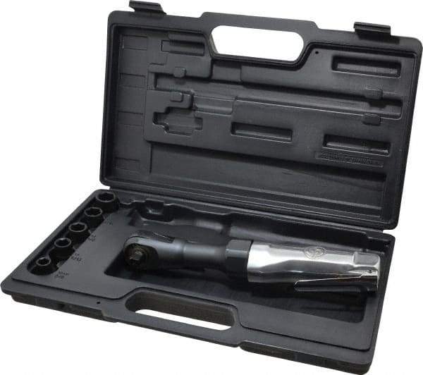 Chicago Pneumatic - 3/8" Drive, 150 RPM, 10 to 50 Ft/Lb Torque Ratchet Wrench Kit - Inline Handle, 3.7 CFM, 90 psi, 1/4" NPTF Inlet - Industrial Tool & Supply