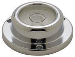 Geier & Bluhm, Inc. - 1-7/16 Inch Base Diameter x 0.52 Inch Overall Height, 1 Circle, Brass Bull's Eye Circular Level - 0.315 Inch Vial Diameter, 3/4 Inch Inner Diameter, 0.12 Inch Mounting Hole Diameter, 0.1 Inch Sensitivity, -40 to 165°F - Industrial Tool & Supply
