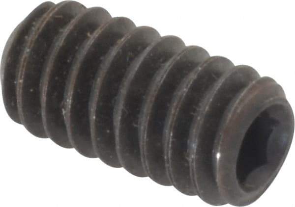 Value Collection - 1/4-20 UNC, 1/2" OAL, Cup Point Set Screw - Grade 8 Alloy Steel, 1/8" Key - Industrial Tool & Supply