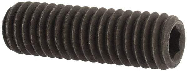 Value Collection - 3/8-16 UNC, 1-1/4" OAL, Cup Point Set Screw - Grade 8 Alloy Steel, 3/16" Key - Industrial Tool & Supply