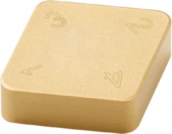 Seco - CNMN433 Grade CBN300P PCBN Turning Insert - TiAlN/TiN Finish, 80° Diamond, 1/2" Inscr Circle, 3/16" Thick, 3/64" Corner Radius - Industrial Tool & Supply