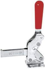 De-Sta-Co - 1,000 Lb Holding Capacity, Vertical Handle, Manual Hold Down Toggle Clamp - 64° Handle Movement, 76° Bar Opening, Solid Bar, Flanged Base, Electro-Plated Zinc, Carbon Steel - Industrial Tool & Supply