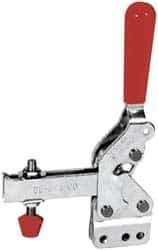De-Sta-Co - 600 Lb Holding Capacity, Vertical Handle, Manual Hold Down Toggle Clamp - 66° Handle Movement, 75° Bar Opening, U-Bar, Straight Base, Electro-Plated Zinc, Carbon Steel - Industrial Tool & Supply