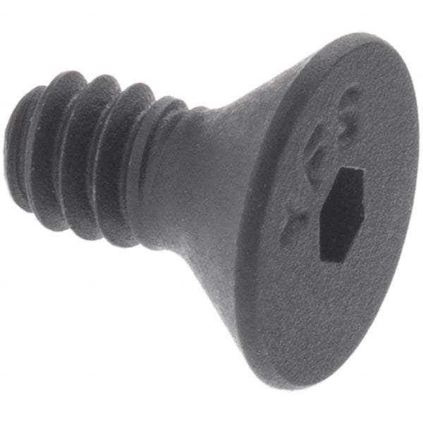 Holo-Krome - #10-24 UNC Hex Socket Drive, 82° Flat Screw - Alloy Steel, Black Oxide Finish, Fully Threaded, 1-1/4" OAL - Industrial Tool & Supply