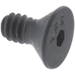 Value Collection - 7/16-14 UNC Hex Socket Drive, 82° Flat Screw - Alloy Steel, Black Oxide Finish, Partially Threaded, 4" OAL - Industrial Tool & Supply