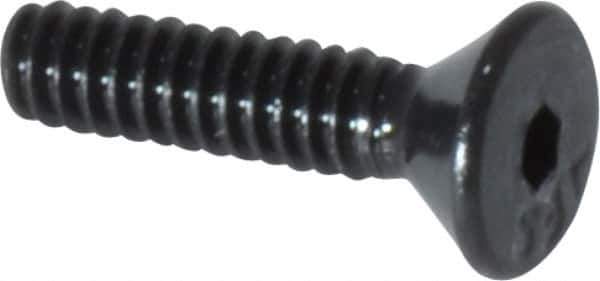 Value Collection - #4-40 UNC Hex Socket Drive, 82° Flat Screw - Alloy Steel, Black Oxide Finish, Fully Threaded, 1/2" OAL - Industrial Tool & Supply