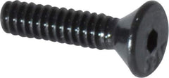 Value Collection - #4-40 UNC Hex Socket Drive, 82° Flat Screw - Alloy Steel, Black Oxide Finish, Fully Threaded, 1/2" OAL - Industrial Tool & Supply