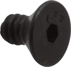 Value Collection - #6-32 UNC Hex Socket Drive, 82° Flat Screw - Alloy Steel, Black Oxide Finish, Fully Threaded, 1/4" OAL - Industrial Tool & Supply