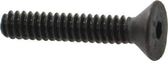 Value Collection - #6-32 UNC Hex Socket Drive, 82° Flat Screw - Alloy Steel, Black Oxide Finish, Fully Threaded, 3/4" OAL - Industrial Tool & Supply