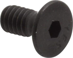 Value Collection - #8-32 UNC Hex Socket Drive, 82° Flat Screw - Alloy Steel, Black Oxide Finish, Fully Threaded, 3/8" OAL - Industrial Tool & Supply