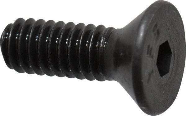 Value Collection - #8-32 UNC Hex Socket Drive, 82° Flat Screw - Alloy Steel, Black Oxide Finish, Fully Threaded, 1/2" OAL - Industrial Tool & Supply