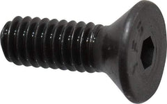 Value Collection - #8-32 UNC Hex Socket Drive, 82° Flat Screw - Alloy Steel, Black Oxide Finish, Fully Threaded, 1/2" OAL - Industrial Tool & Supply
