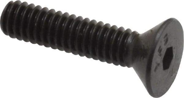 Value Collection - #8-32 UNC Hex Socket Drive, 82° Flat Screw - Alloy Steel, Black Oxide Finish, Fully Threaded, 3/4" OAL - Industrial Tool & Supply