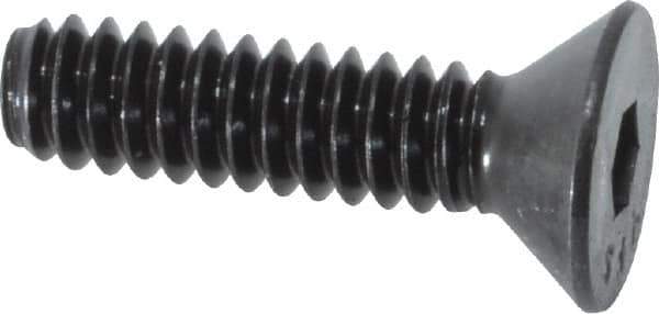 Value Collection - #10-24 UNC Hex Socket Drive, 82° Flat Screw - Alloy Steel, Black Oxide Finish, Fully Threaded, 3/4" OAL - Industrial Tool & Supply