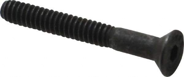 Value Collection - #10-24 UNC Hex Socket Drive, 82° Flat Screw - Alloy Steel, Black Oxide Finish, Partially Threaded, 1-1/2" OAL - Industrial Tool & Supply