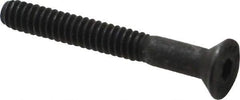 Value Collection - #10-24 UNC Hex Socket Drive, 82° Flat Screw - Alloy Steel, Black Oxide Finish, Partially Threaded, 1-1/2" OAL - Industrial Tool & Supply