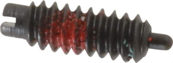 Gibraltar - 6-32, 3/8" Thread Length, 1/16" Plunger Projection, Steel Threaded Spring Plunger - 0.046" Max Plunger Diam, 0.5 Lb Init End Force, 3.5 Lb Final End Force - Industrial Tool & Supply