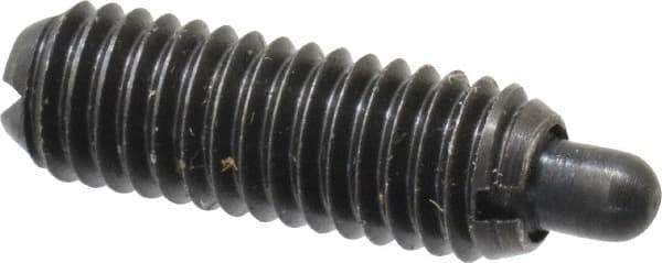 Gibraltar - 10-32, 9/16" Thread Length, 1/8" Plunger Projection, Steel Threaded Spring Plunger - 0.093" Max Plunger Diam, 0.3 Lb Init End Force, 3 Lb Final End Force - Industrial Tool & Supply