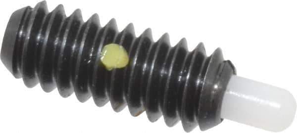 Gibraltar - 1/4-20, 5/8" Thread Length, 3/16" Plunger Projection, Steel Threaded Spring Plunger - 0.119" Max Plunger Diam, 0.5 Lb Init End Force, 6 Lb Final End Force - Industrial Tool & Supply