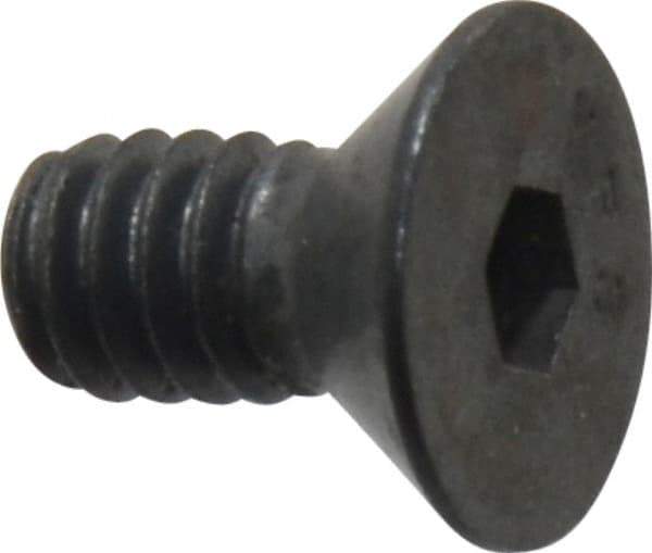 Value Collection - 1/4-20 UNC Hex Socket Drive, 82° Flat Screw - Alloy Steel, Black Oxide Finish, Fully Threaded, 1/2" OAL - Industrial Tool & Supply