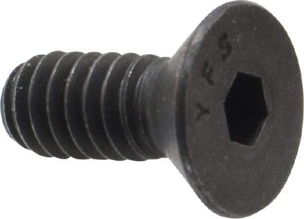 Value Collection - 1/4-20 UNC Hex Socket Drive, 82° Flat Screw - Alloy Steel, Black Oxide Finish, Fully Threaded, 5/8" OAL - Industrial Tool & Supply