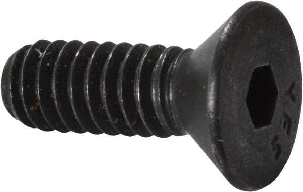 Value Collection - 1/4-20 UNC Hex Socket Drive, 82° Flat Screw - Alloy Steel, Black Oxide Finish, Fully Threaded, 3/4" OAL - Industrial Tool & Supply
