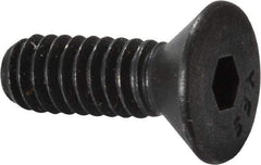Value Collection - 1/4-20 UNC Hex Socket Drive, 82° Flat Screw - Alloy Steel, Black Oxide Finish, Fully Threaded, 3/4" OAL - Industrial Tool & Supply