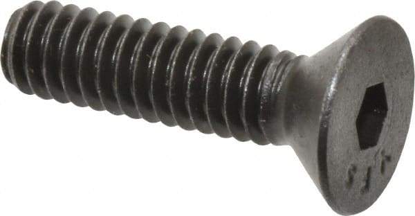 Value Collection - 1/4-20 UNC Hex Socket Drive, 82° Flat Screw - Alloy Steel, Black Oxide Finish, Fully Threaded, 1" OAL - Industrial Tool & Supply