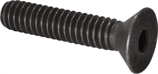 Value Collection - 1/4-20 UNC Hex Socket Drive, 82° Flat Screw - Alloy Steel, Black Oxide Finish, Fully Threaded, 1-1/4" OAL - Industrial Tool & Supply