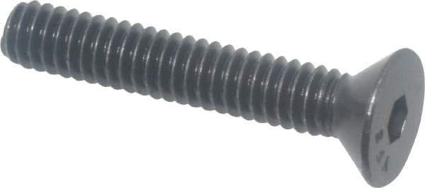 Value Collection - 1/4-20 UNC Hex Socket Drive, 82° Flat Screw - Alloy Steel, Black Oxide Finish, Fully Threaded, 1-1/2" OAL - Industrial Tool & Supply