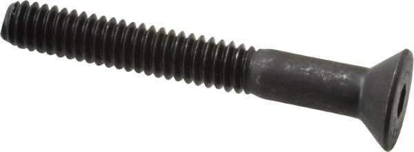 Value Collection - 1/4-20 UNC Hex Socket Drive, 82° Flat Screw - Alloy Steel, Black Oxide Finish, Partially Threaded, 2" OAL - Industrial Tool & Supply