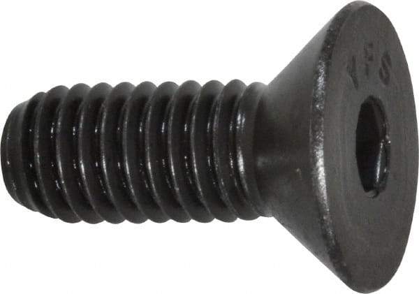 Value Collection - 3/8-16 UNC Hex Socket Drive, 82° Flat Screw - Alloy Steel, Black Oxide Finish, Fully Threaded, 1" OAL - Industrial Tool & Supply