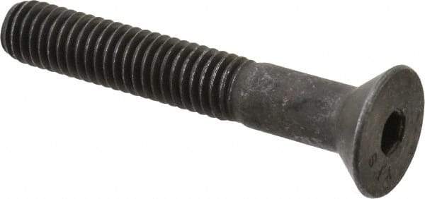 Value Collection - 3/8-16 UNC Hex Socket Drive, 82° Flat Screw - Alloy Steel, Black Oxide Finish, Partially Threaded, 2-1/2" OAL - Industrial Tool & Supply