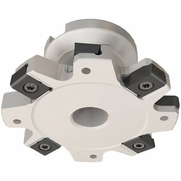 Iscar - Shell Mount B Connection, 3/8" Cutting Width, 1.07" Depth of Cut, 4" Cutter Diam, 1" Hole Diam, 10 Tooth Indexable Slotting Cutter - FDN-LN12 Toolholder, LNET Insert - Industrial Tool & Supply