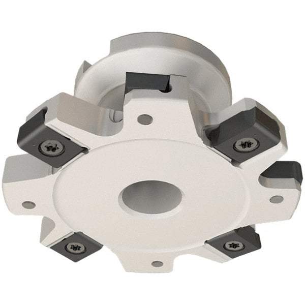 Iscar - Shell Mount B Connection, 1.41" Depth of Cut, 5" Cutter Diam, 1-1/4" Hole Diam, 6 Tooth Indexable Slotting Cutter - FDN-LN12 Toolholder, LNET Insert - Industrial Tool & Supply
