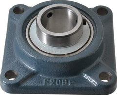 Value Collection - 1-1/2" ID, 5-1/8" OAW x 5-1/8" OAL x 5-1/8" OAH 4-Bolt High Temperature Flange Bearing - 4,000 Lb Static Cap, 6,400 Lb Dyn Cap, 4" Btw Mnt Hole Ctrs, 53/64" Base-to-Ctr Ht, Cast Iron - Industrial Tool & Supply