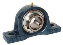 Value Collection - 1-1/4" ID, 3-21/32" OAW x 6-9/16" OAL x 3-21/32" OAH High Temperature Ball Bearing Pillow Block - 3,400 Lb Static Cap, 5,650 Lb Dyn Cap, 5" Btw Mnt Hole Ctrs, 1-7/8" Base-to-Ctr Ht, Cast Iron - Industrial Tool & Supply