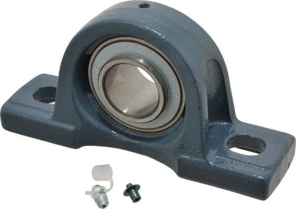 Value Collection - 1-1/4" ID, 3-5/16" OAW x 6-1/2" OAL x 3-5/16" OAH High Temperature Ball Bearing Pillow Block - 2,500 Lb Static Cap, 4,300 Lb Dyn Cap, 4-3/4" Btw Mnt Hole Ctrs, 1-11/16" Base-to-Ctr Ht, Cast Iron - Industrial Tool & Supply