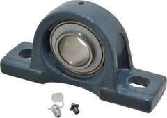 Value Collection - 1-1/4" ID, 3-5/16" OAW x 6-1/2" OAL x 3-5/16" OAH High Temperature Ball Bearing Pillow Block - 2,500 Lb Static Cap, 4,300 Lb Dyn Cap, 4-3/4" Btw Mnt Hole Ctrs, 1-11/16" Base-to-Ctr Ht, Cast Iron - Industrial Tool & Supply