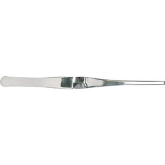 7″ Self Closing Weighted Solder w/Serrated Belt End Tweezers - Industrial Tool & Supply