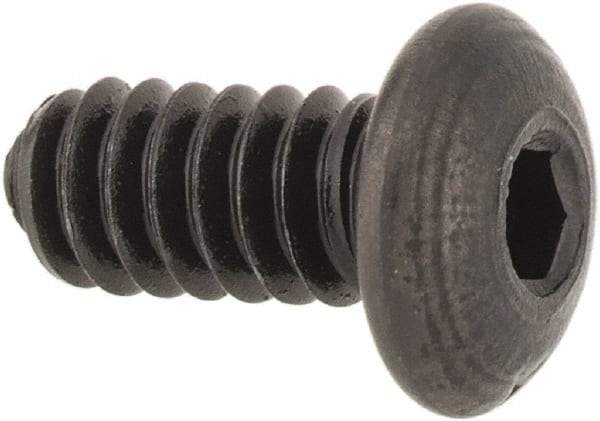Value Collection - #4-40 UNC Hex Socket Drive, Button Screw - Alloy Steel, Black Oxide Finish, Fully Threaded, 1/4" Length Under Head - Industrial Tool & Supply