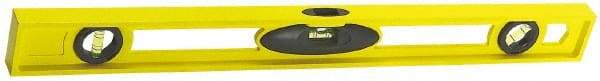 Stanley - 24" Long 3 Vial I-Beam Level - ABS Plastic, Yellow, 1 45°, 1 Level & 1 Plumb Vials - Industrial Tool & Supply