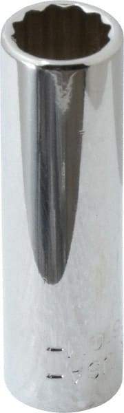 Blackhawk by Proto - 1/4" Drive, Deep Hand Socket - 12 Points, 1-15/16" OAL, Chrome Finish - Industrial Tool & Supply