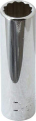 Blackhawk by Proto - 1/4" Drive, Deep Hand Socket - 12 Points, 1-15/16" OAL, Chrome Finish - Industrial Tool & Supply