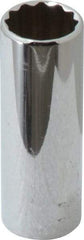 Blackhawk by Proto - 1/4" Drive, Deep Hand Socket - 12 Points, 1-15/16" OAL, Chrome Finish - Industrial Tool & Supply